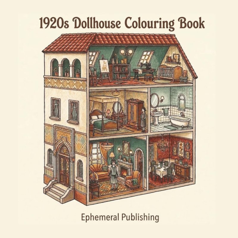1920s Dollhouse Colouring Book, Ephemeral Publishing
