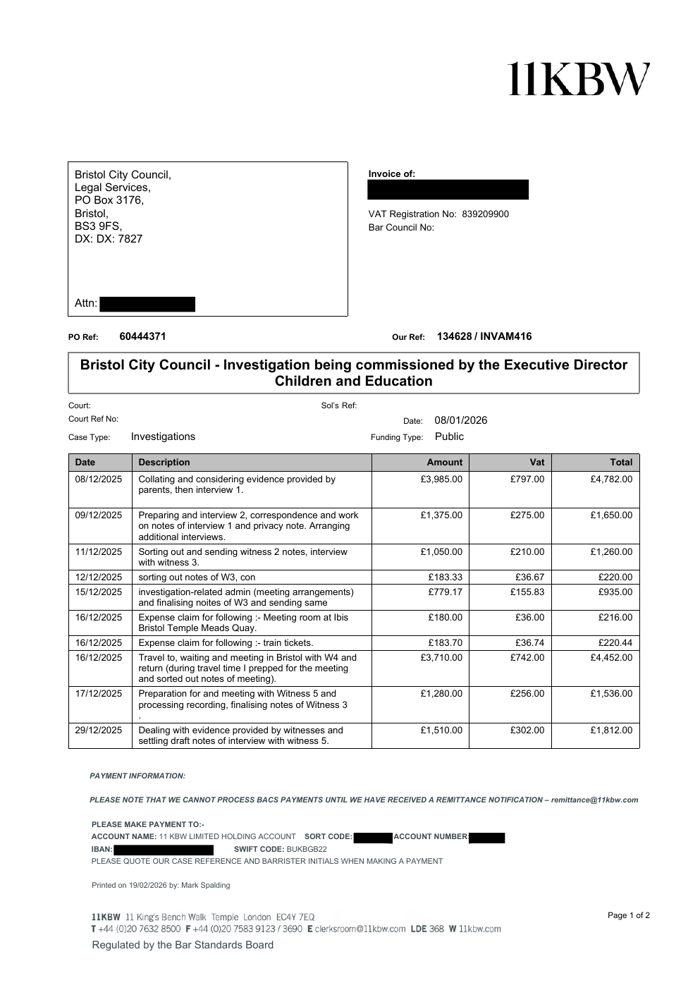 Invoice INVAM416 page 1